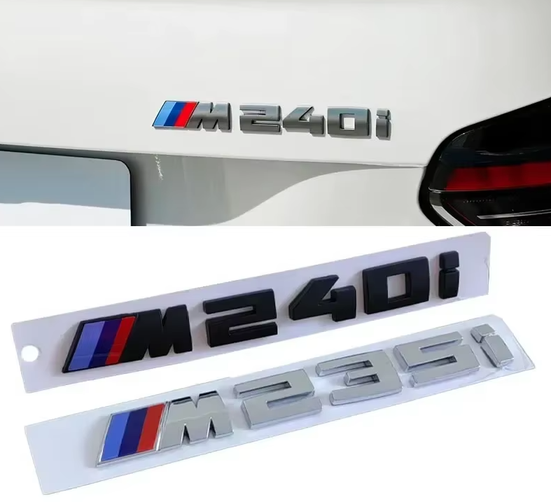 BMW M330i/M340i REPLACEMENT BADGES - GLOSS BLACK / CHROME