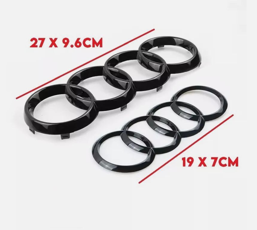 AUDI GLOSS BLACK BADGES (FRONT & REAR)