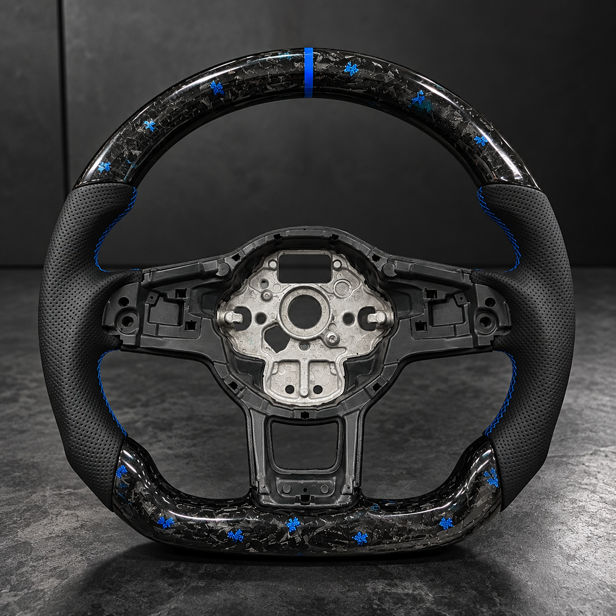 VW FORGED CARBON FIBER ALCANTARA / LEATHER STEERING WHEEL