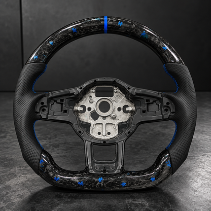 VW FORGED CARBON FIBER ALCANTARA / LEATHER STEERING WHEEL