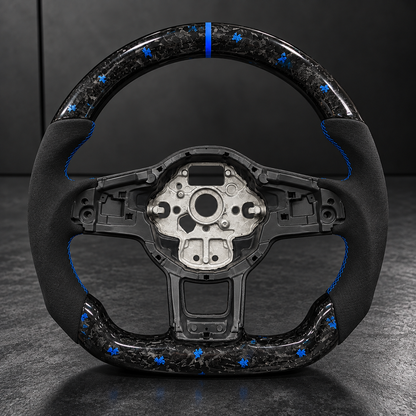 VW FORGED CARBON FIBER ALCANTARA / LEATHER STEERING WHEEL