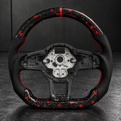 VW FORGED CARBON FIBER ALCANTARA / LEATHER STEERING WHEEL