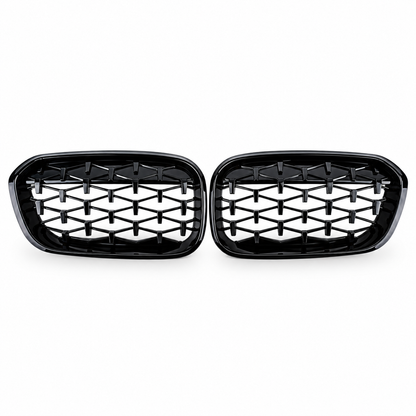 BMW 1 SERIES F20 / F21 - FRONT KIDNEY GRILLS - DIAMOND STYLE
