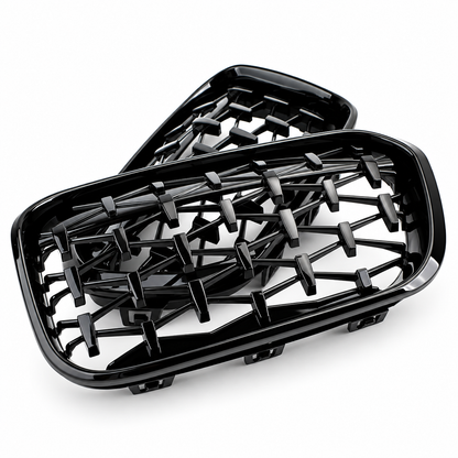 BMW 1 SERIES F20 / F21 - FRONT KIDNEY GRILLS - DIAMOND STYLE