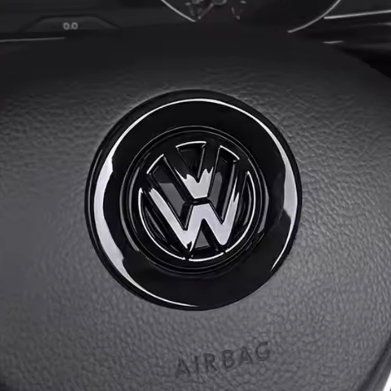 VW STEERING WHEEL 'VW' BADGE EMBLEM/OVERLAY - BASE MODELS