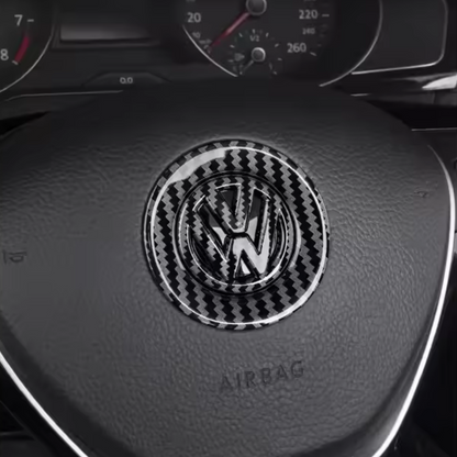 VW STEERING WHEEL 'VW' BADGE EMBLEM/OVERLAY - BASE MODELS