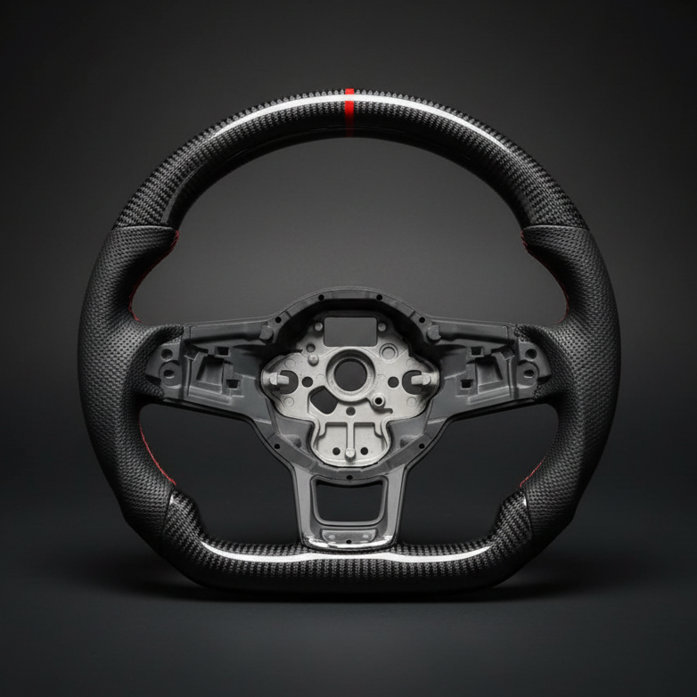 VW CARBON FIBER ALCANTARA STEERING WHEEL
