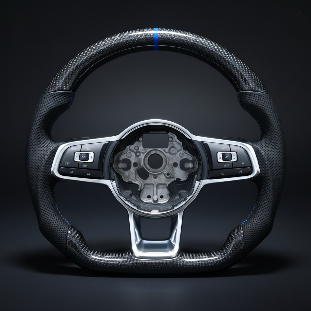 VW CARBON FIBER ALCANTARA STEERING WHEEL
