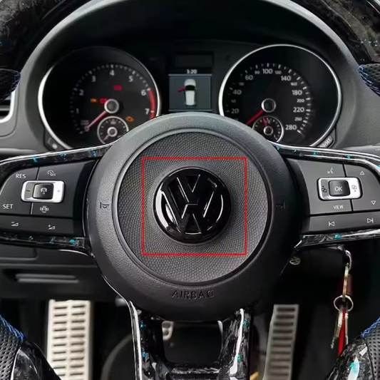 VW STEERING WHEEL 'VW' BADGE EMBLEM/OVERLAY - R-Line / GTI / GTD / R