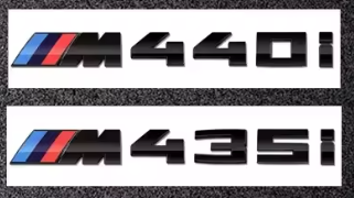 BMW M435i/M440i REPLACEMENT BADGES - GLOSS BLACK / CHROME