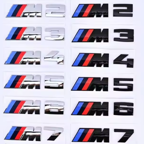 BMW 'M / COMPETITION' REPLACEMENT BADGES - GLOSS BLACK / CHROME